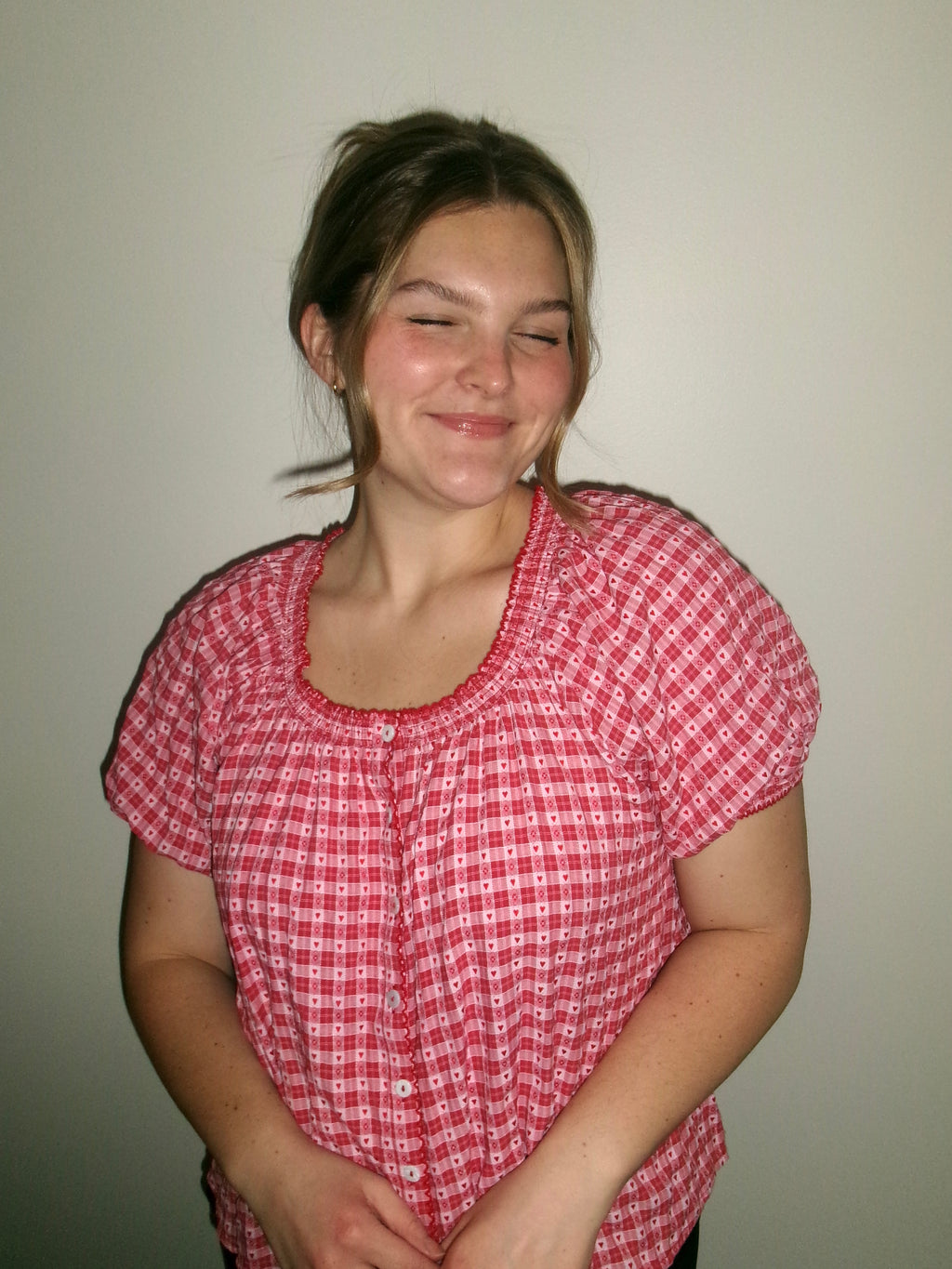 HEART STREET GINGHAM BLOUSE