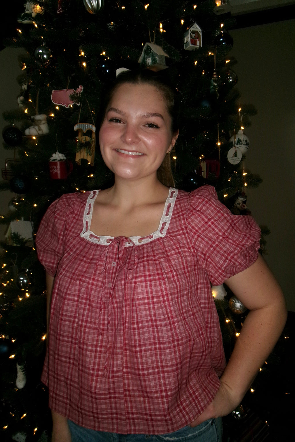 BARBARA JEAN PLAID BLOUSE