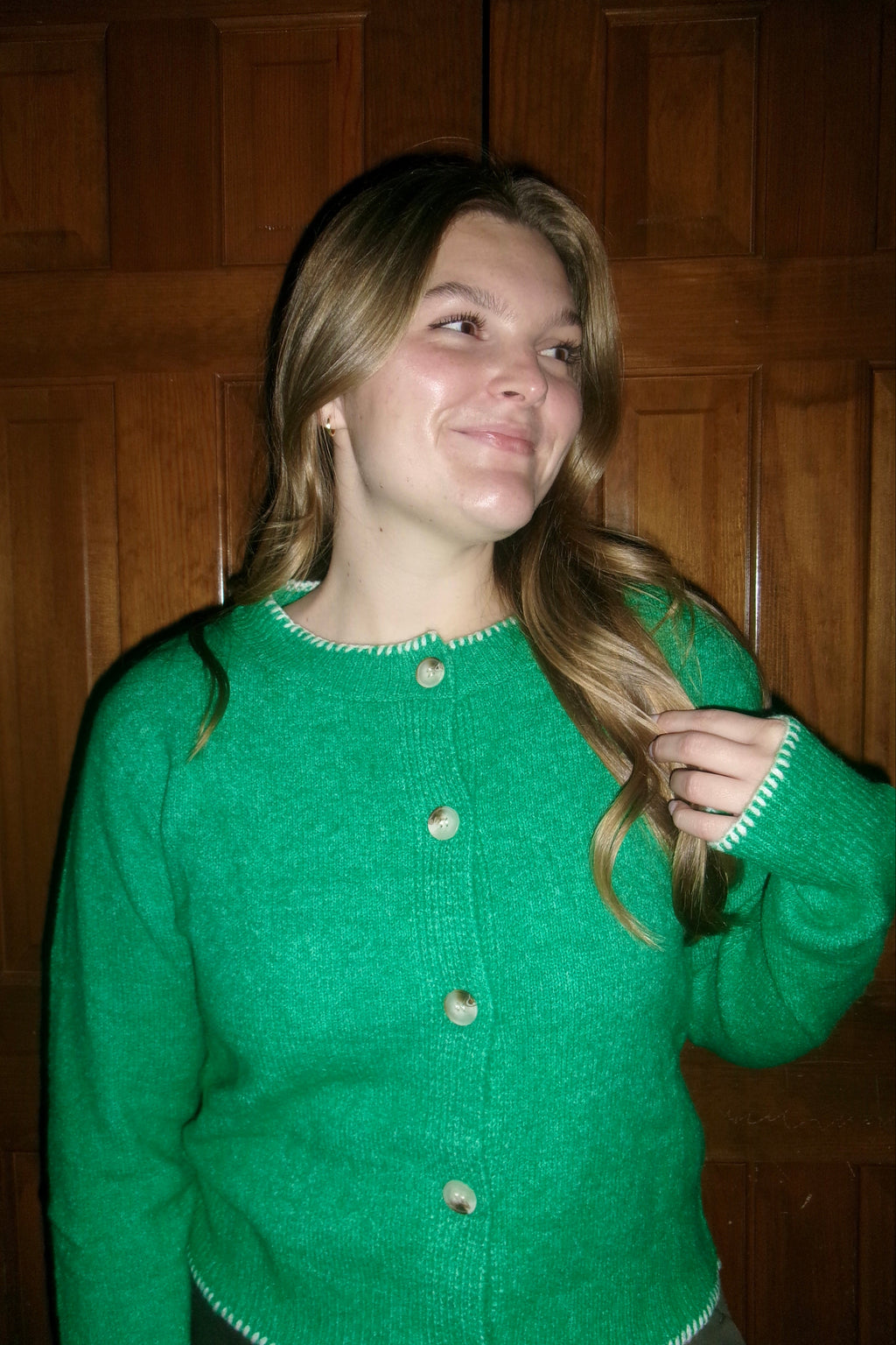 MONICA JEAN STITCHED CARDIGAN