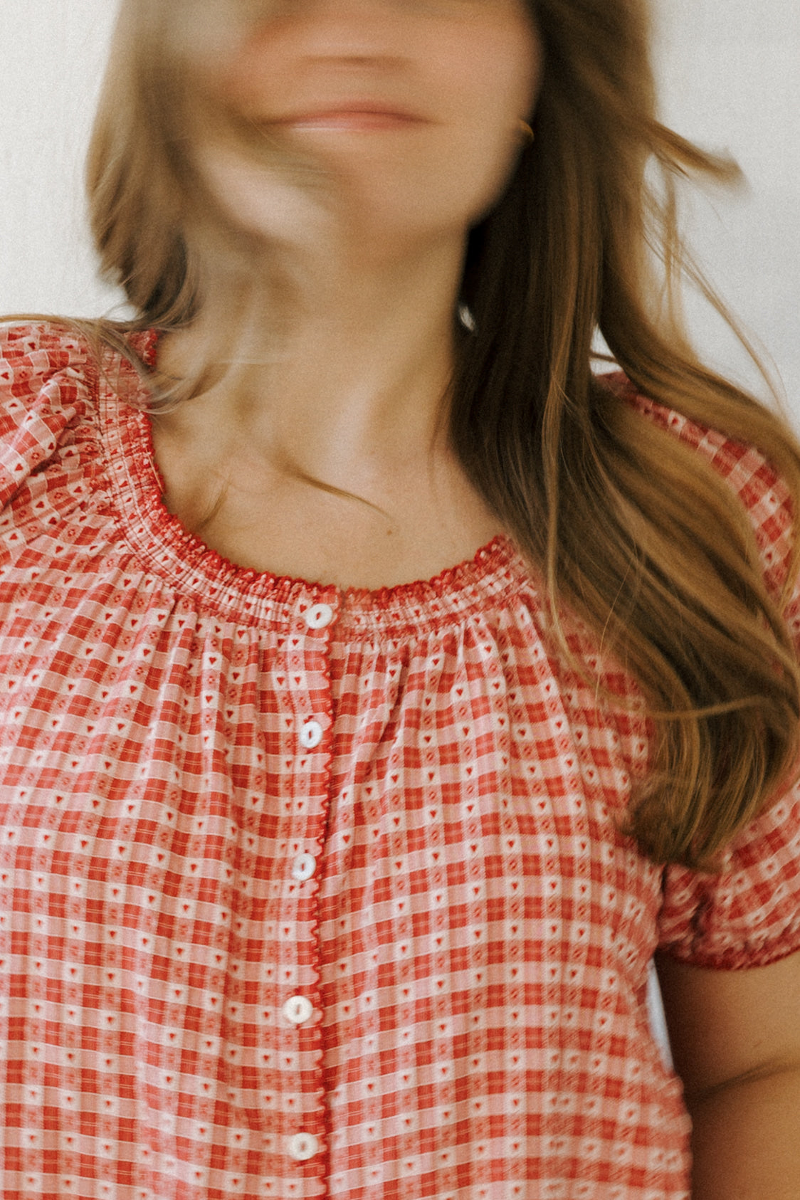 HEART STREET GINGHAM BLOUSE