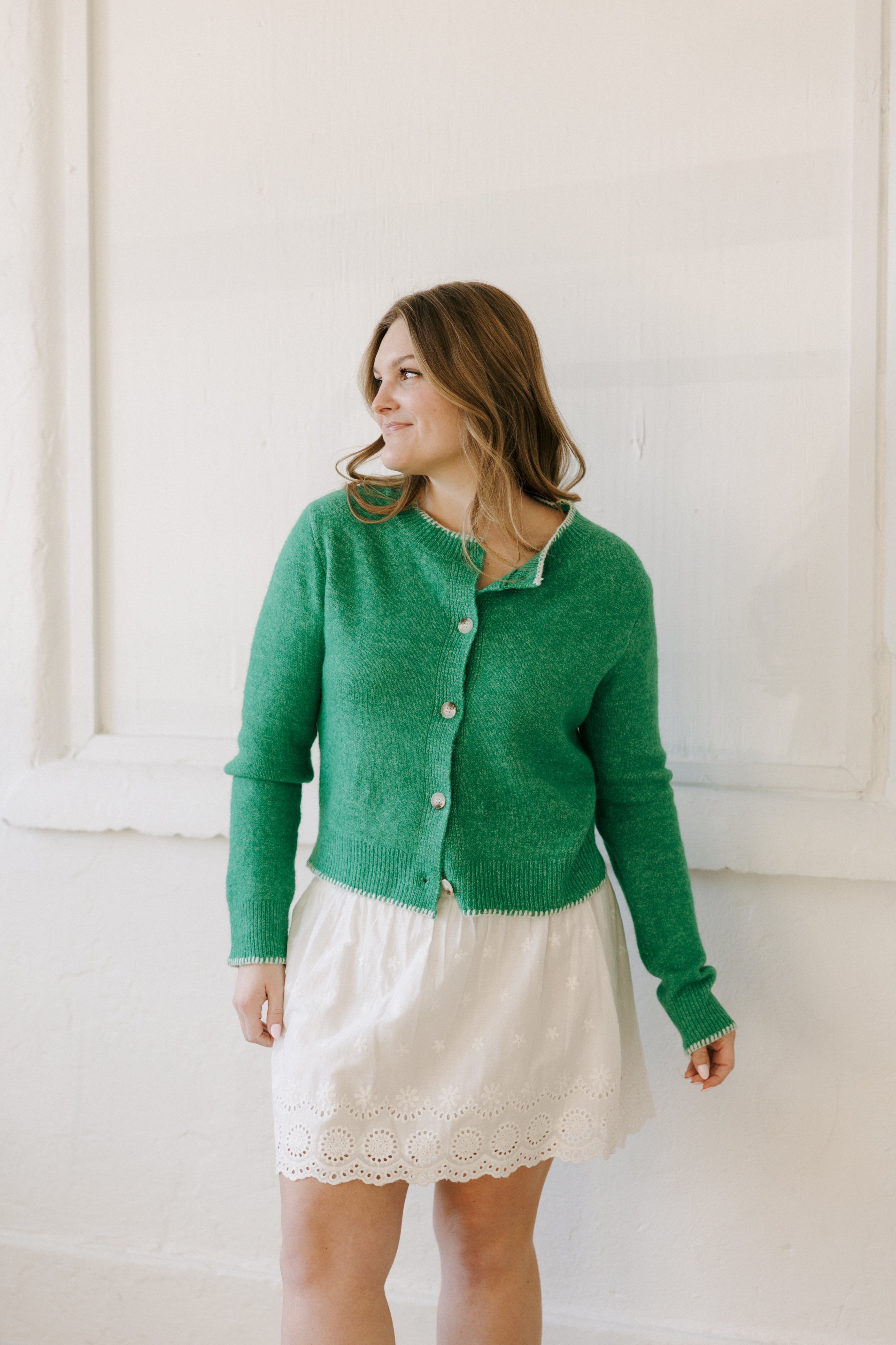 MONICA JEAN STITCHED CARDIGAN