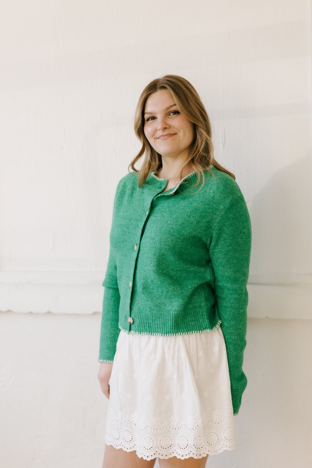 MONICA JEAN STITCHED CARDIGAN