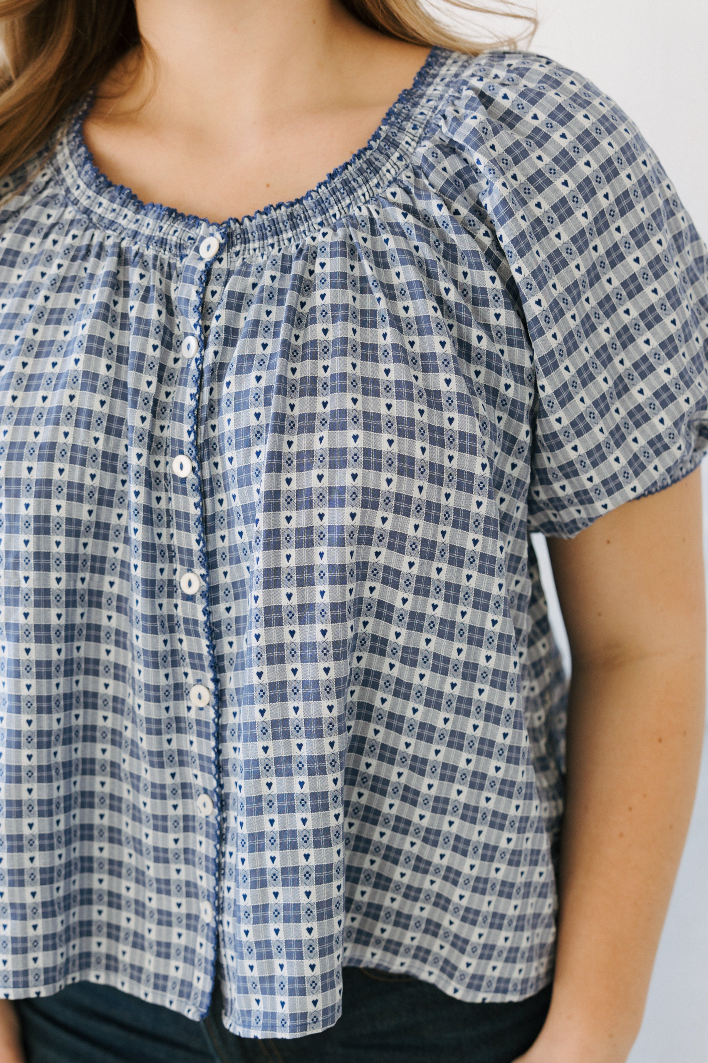 HEART STREET GINGHAM BLOUSE