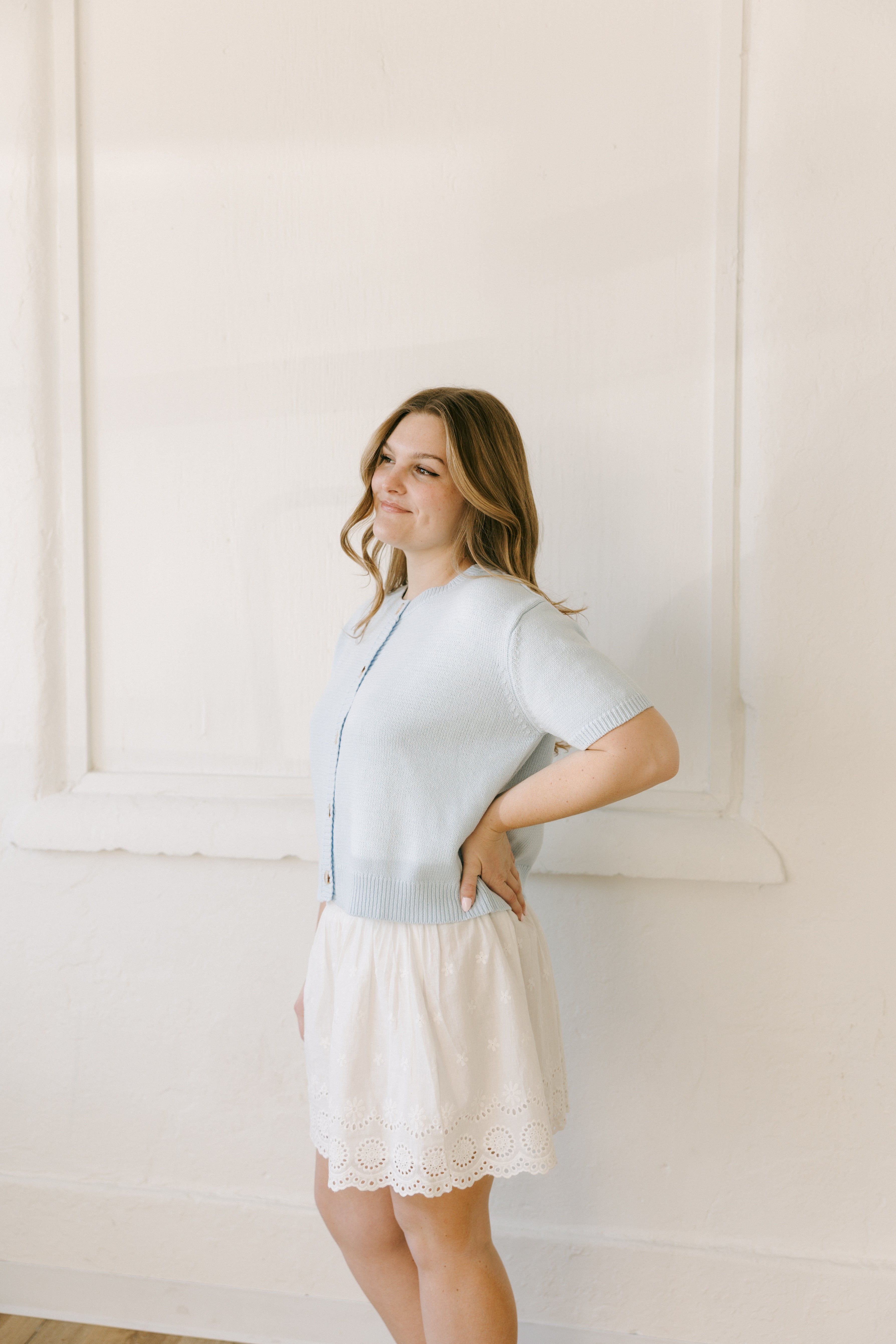 SHORT SLEEVE SWEATER CARDIGAN