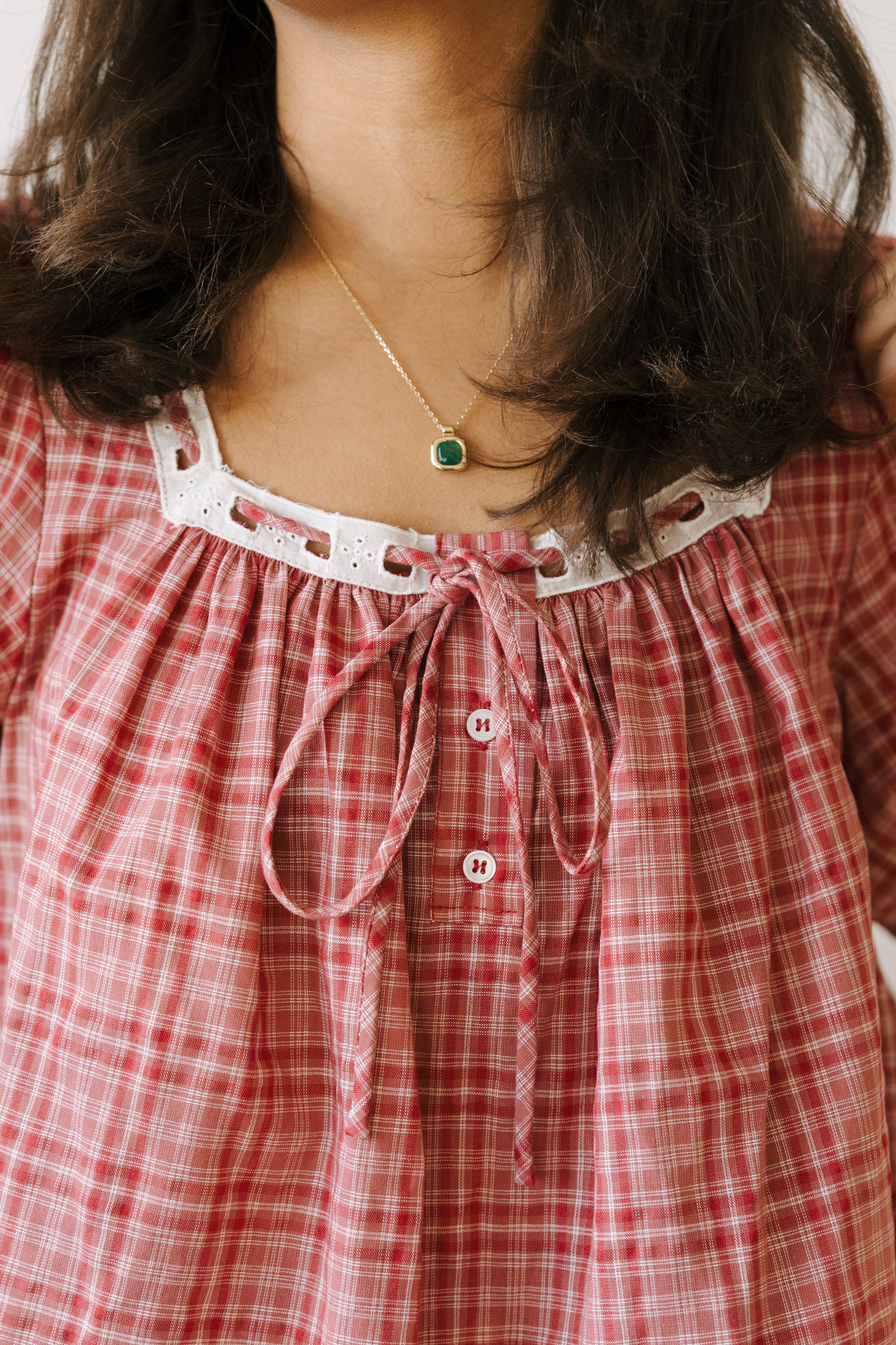 BARBARA JEAN PLAID BLOUSE
