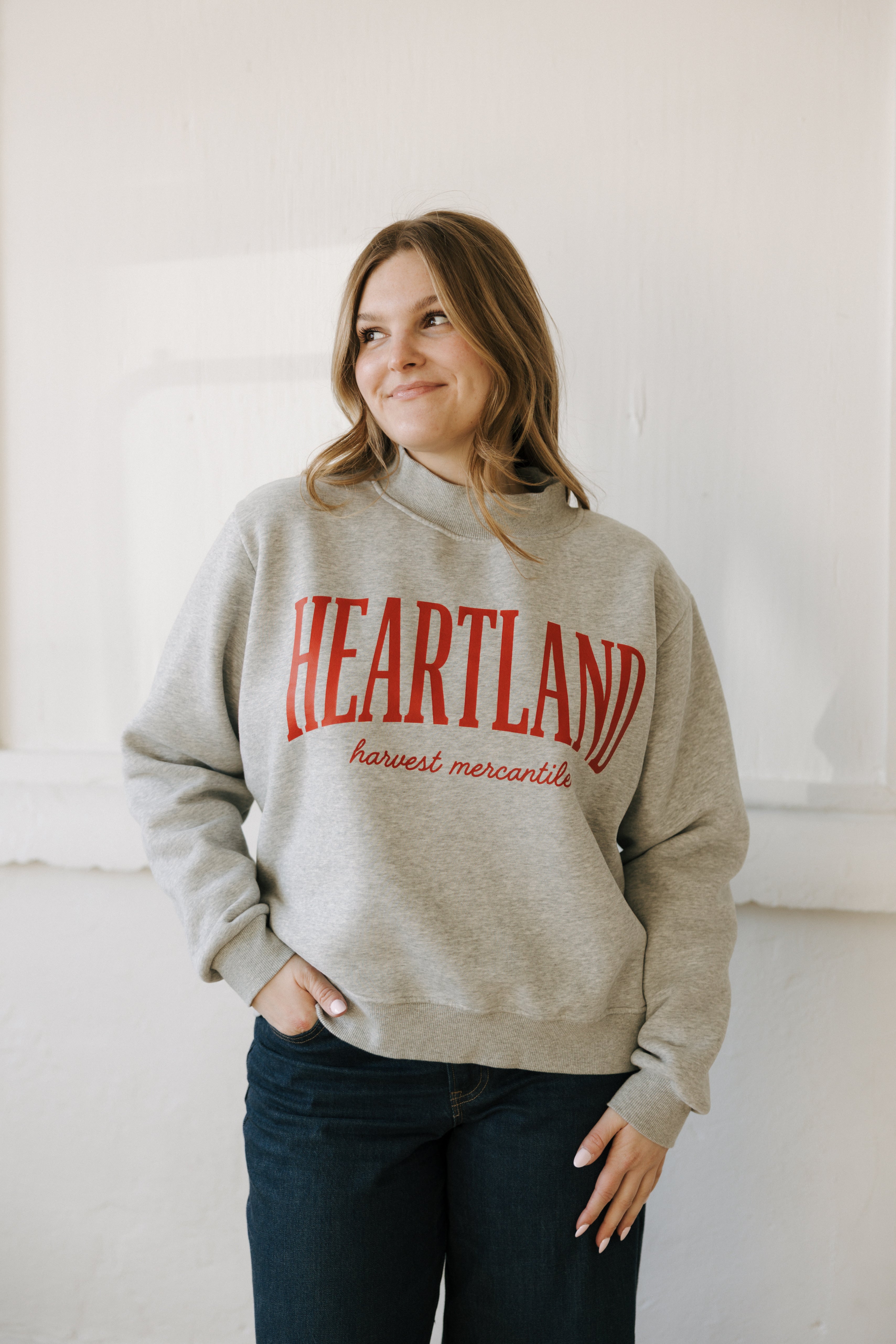HEARTLAND MOCK NECK SWEATSHIRT