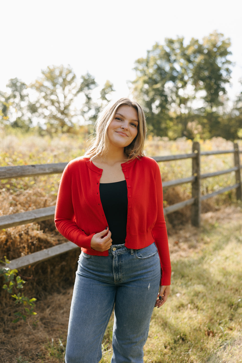 BELLA+ BEN RIBBED BUTTON-UP CARDIGAN
