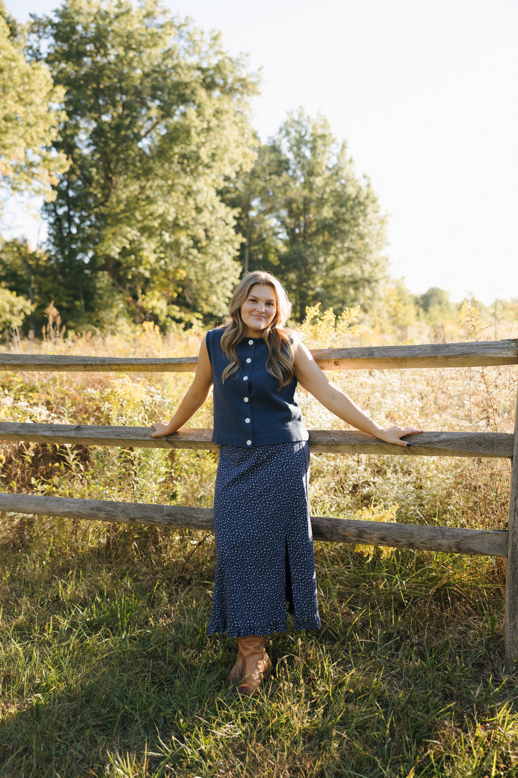 EILEE FLORAL MIDI SKIRT