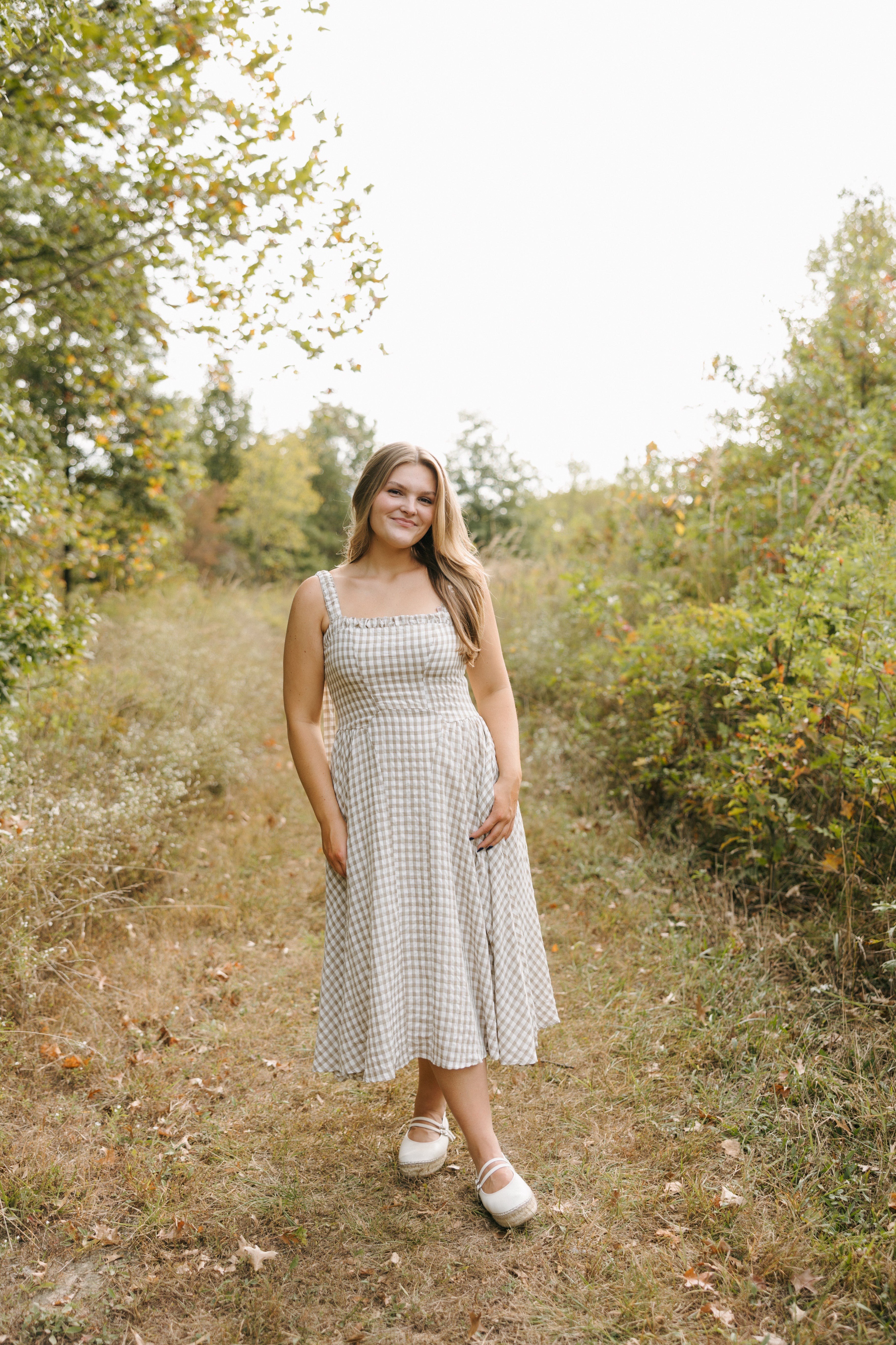 GABRIELLE CHECKERED MIDI DRESS